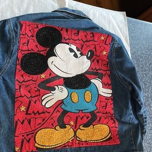 Mickey Mouse denim jacket-X-Large /Mickey and co. Mickey on back with sequins